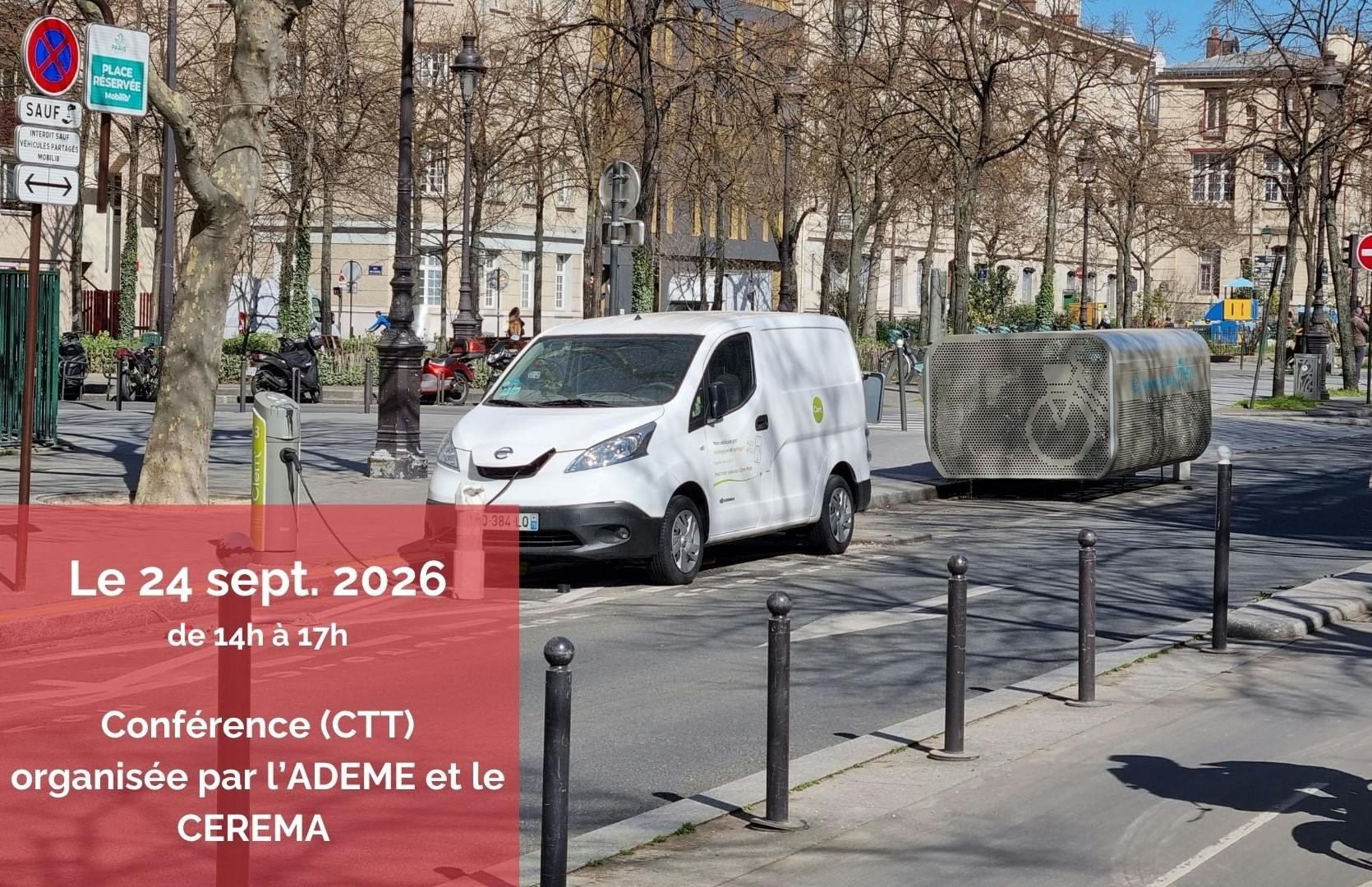 Photographie prise par IDFM représentant un VUL électrique en train de se recharger. 